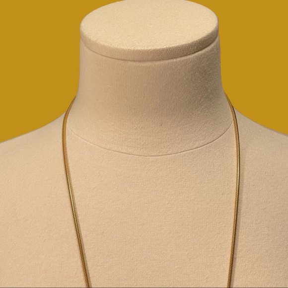 Vintage Napier Long Goldtone Necklace with Faux Tortoiseshell Accent - Picture 3 of 4